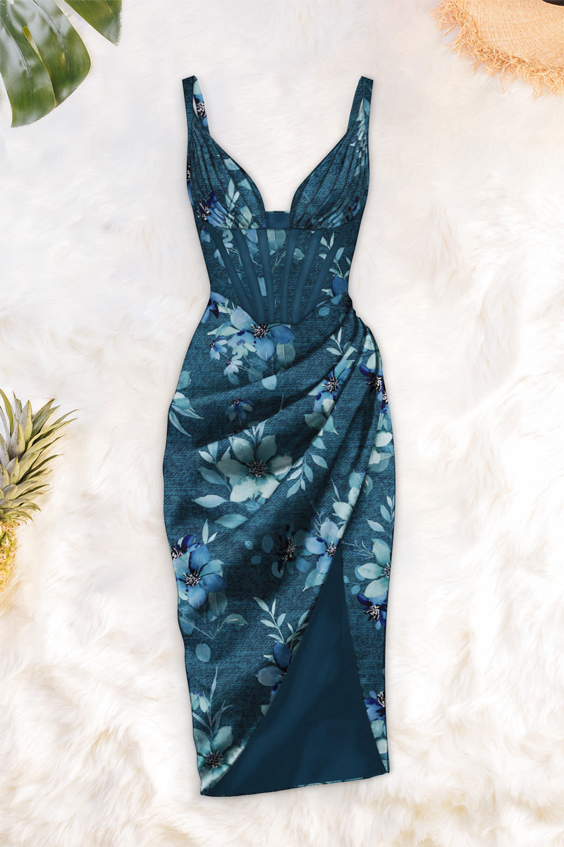 averie draped midi dress Averie