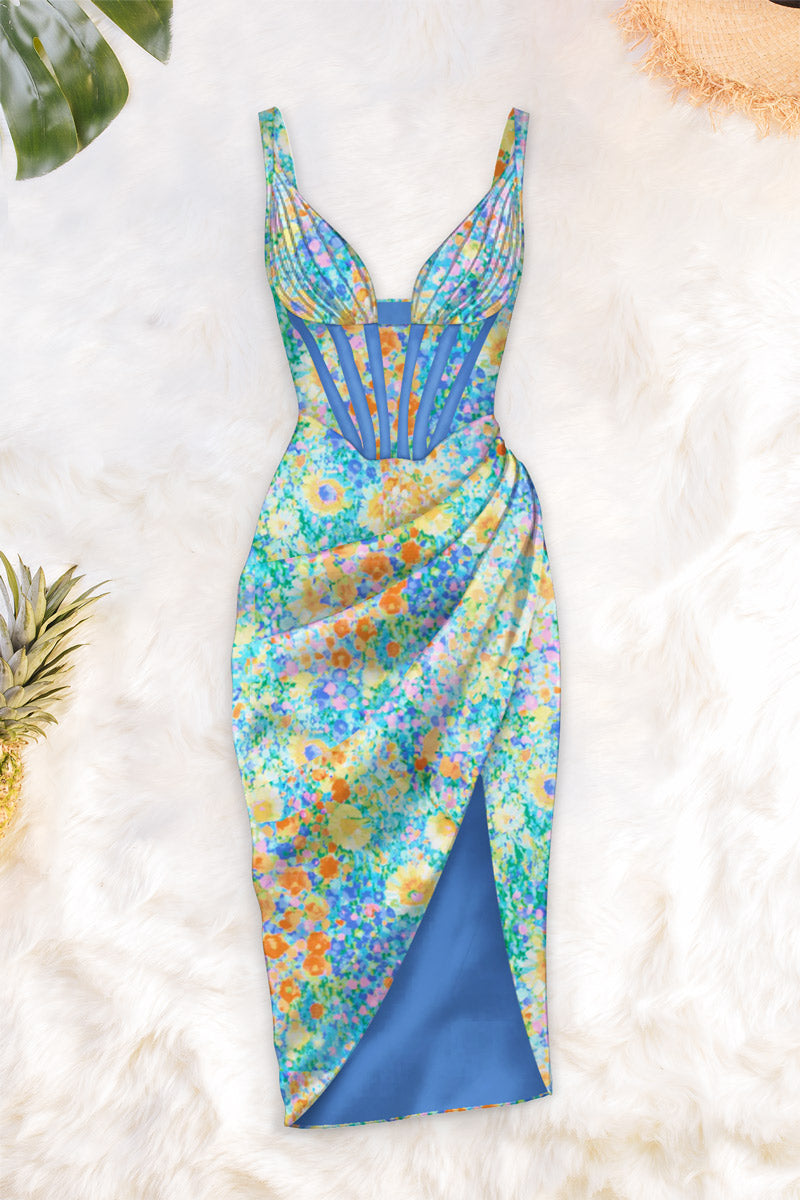 Draped midi dress