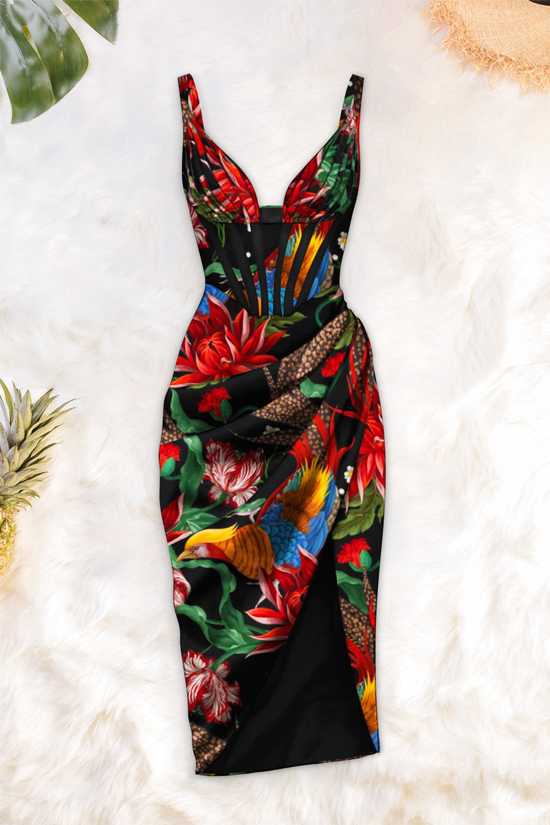 averie draped midi dress Averie