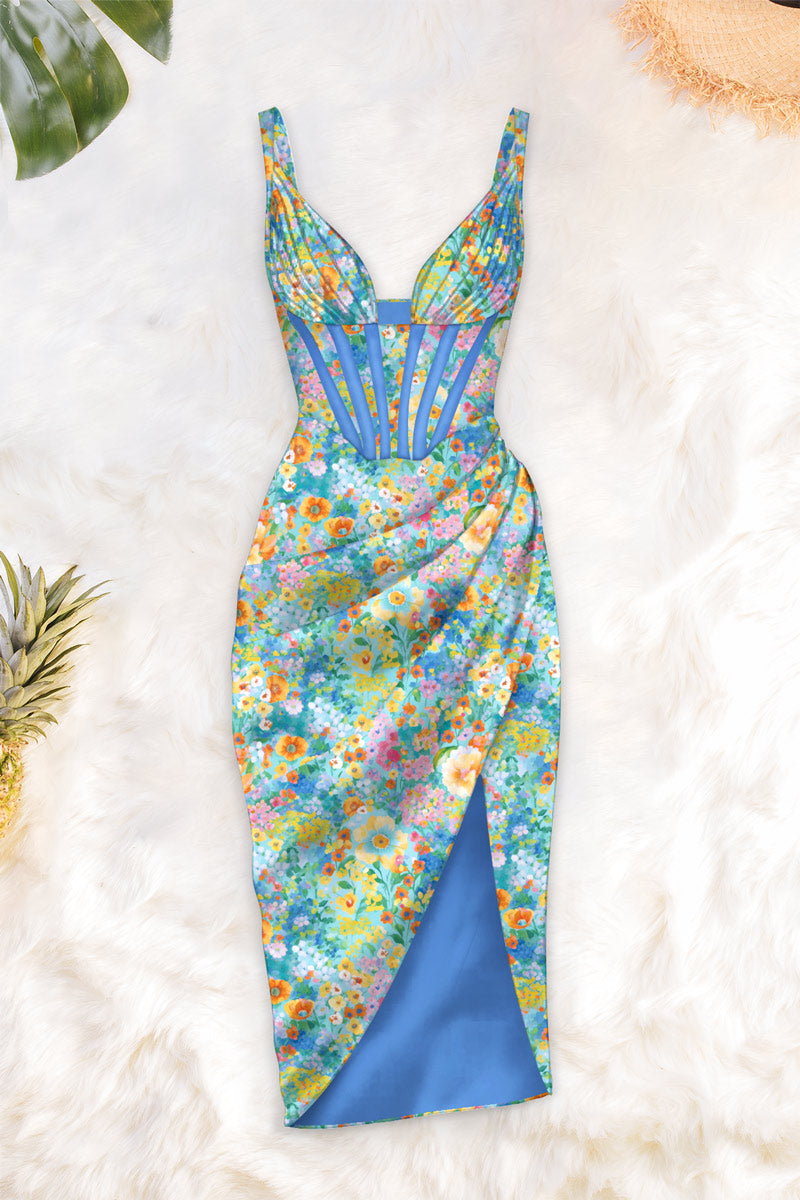 Draped midi dress