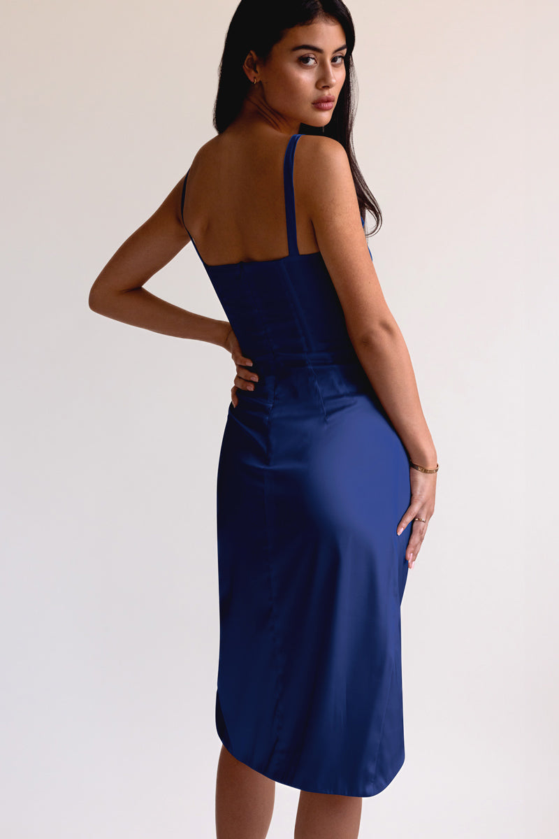 averie draped midi dress Averie