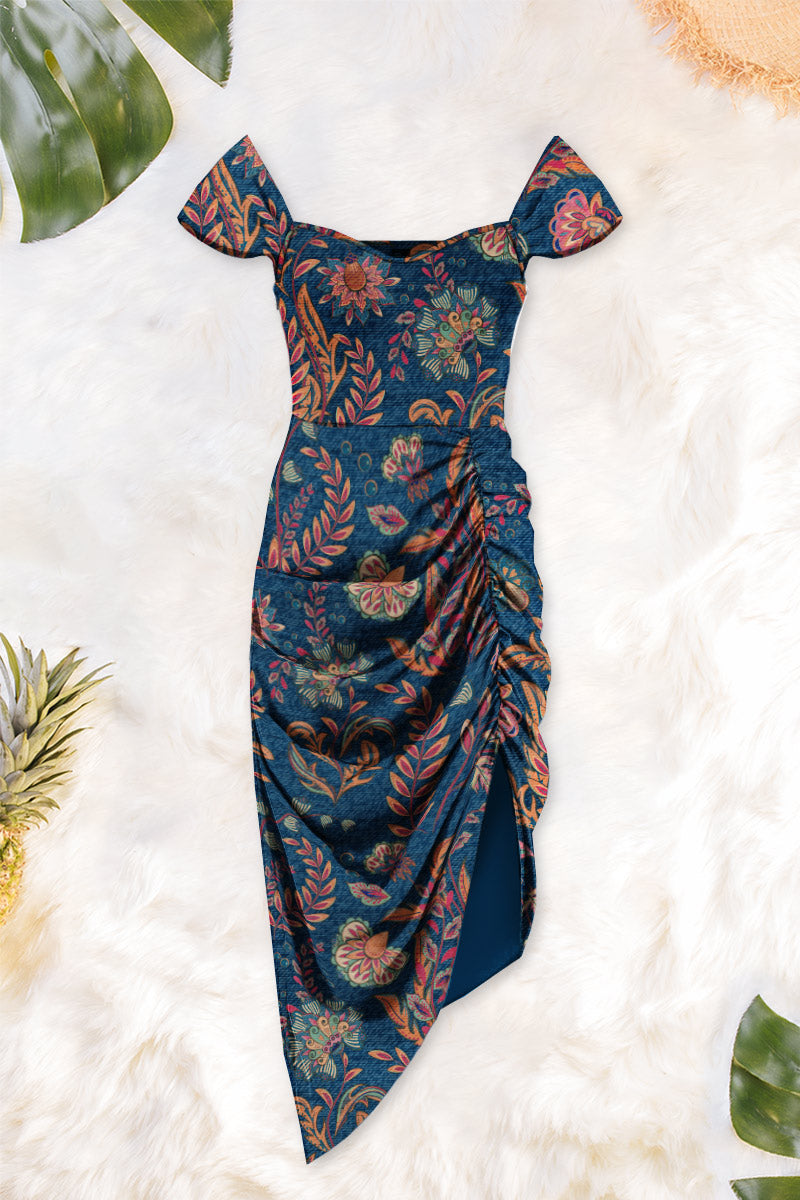averie draped midi dress Halley Ruched Set of::3 2025 New Gold and xmas-day-wear