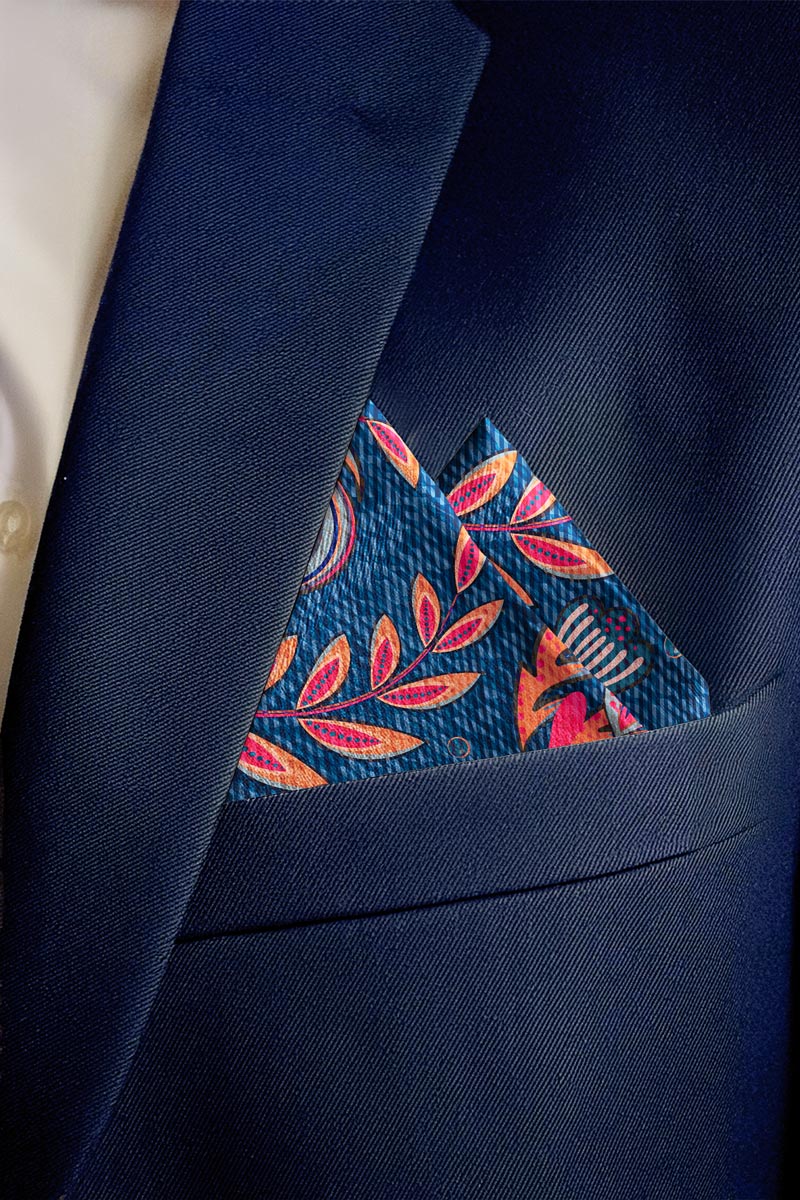 Pocket Square in Halley Print