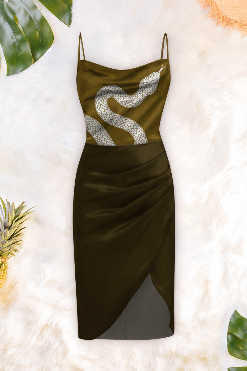 Cowl Midi Dress